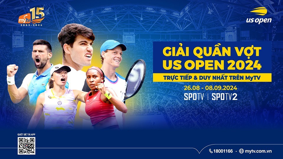 Để phục vụ khán giả theo dõi US Open 2024, MyTV cung cấp các gói dịch vụ hấp dẫn