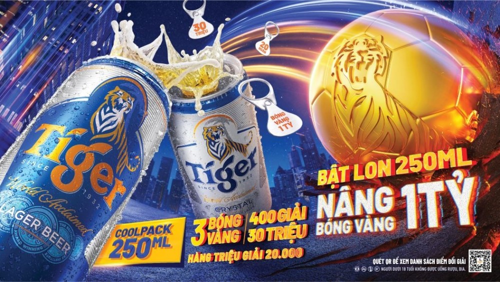 Đây là chương trình mới vừa được nhãn hiệu Tiger Beer đưa ra, với hàng triệu giải thưởng hấp dẫn nhằm thổi bùng khoảnh khắc cuồng nhiệt cho người hâm mộ.