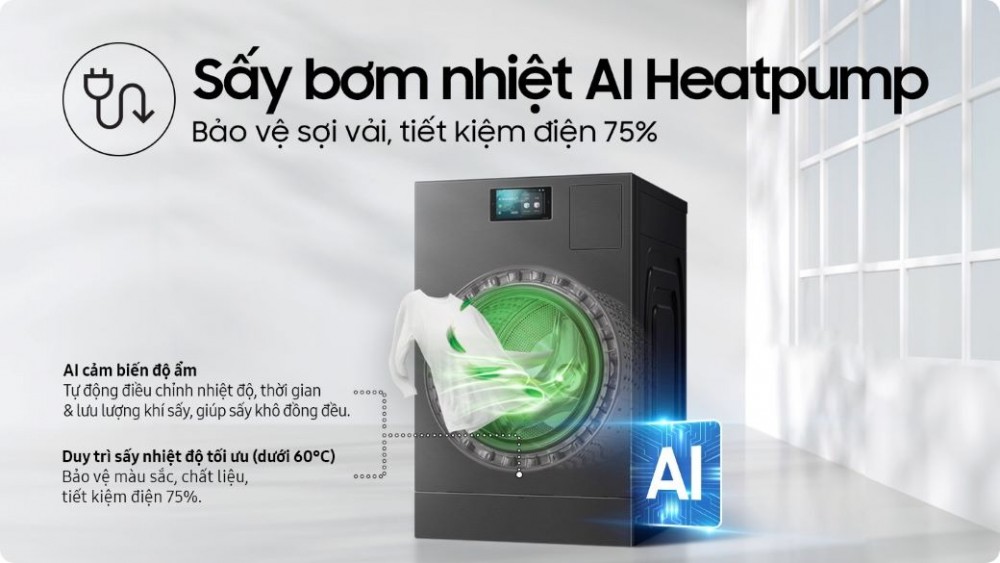 Giặt sấy 2-trong-1 siêu tốc chỉ 98 phút, không cần chuyển đồ lên máy sấy