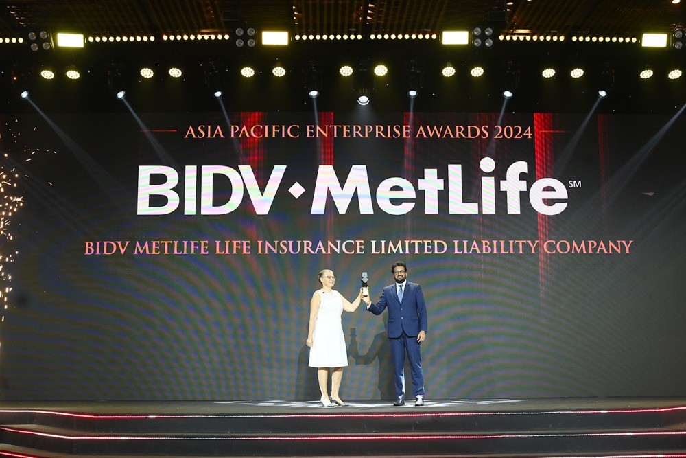 Tại lễ vinh danh Giải thưởng Doanh nghiệp Châu Á – Asia Pacific Enterprise Award (APEA), Công ty TNHH Bảo hiểm Nhân thọ BIDV MetLife (BIDV MetLife) đã lần thứ 5 liên tiếp đoạt giải Doanh nghiệp xuất sắc Châu Á (Corporate Excellence Award).