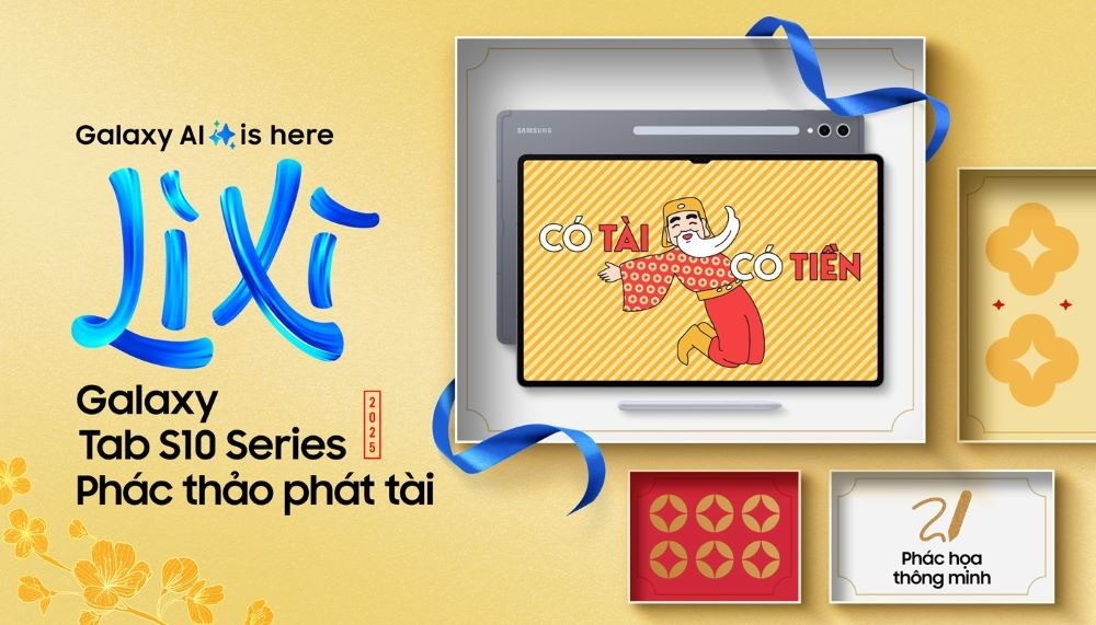 Bên cạnh đó, Samsung còn mang đến nhiều trải nghiệm cá nhân hóa cho một mùa Tết hiện đại, gồm Bộ sưu tập Bao La (bao lì xì với lời chúc từ các thiết bị Galaxy), dịch vụ cá nhân hóa ốp lưng Galaxy Wrap, và nhiều hoạt động hấp dẫn khác.