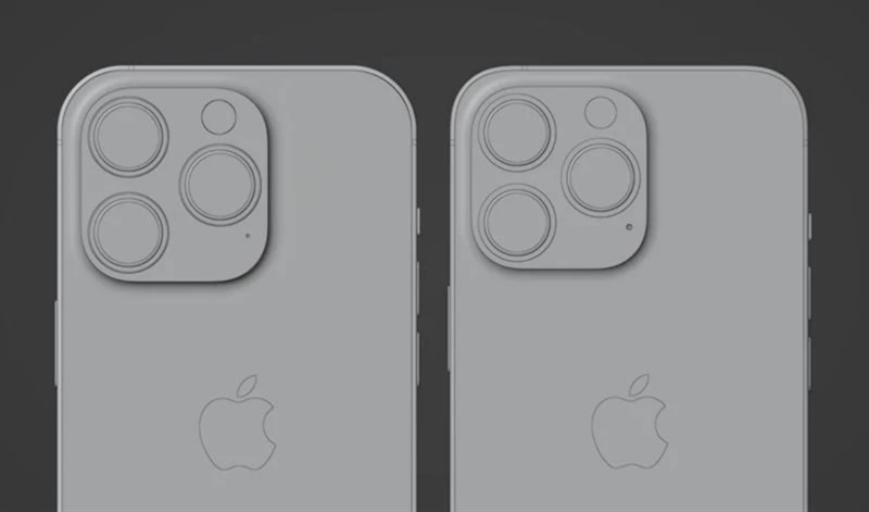 Nhà thiết kế Ian Zelbo chia sẻ ảnh render mặt sau của iPhone 14 Pro (trái) so với iPhone 13 Pro (phải)(ảnh minh họa).