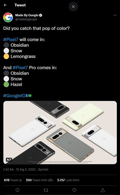 Thông tin quan trọng về Google Pixel 7 Pro vừa được tiết lộ