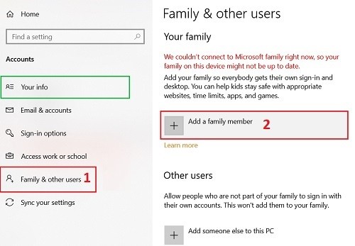 Family & other user