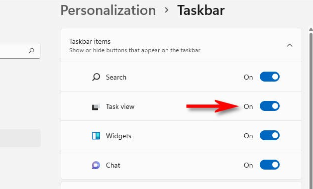 Hiện lại Task View trên Taskbar