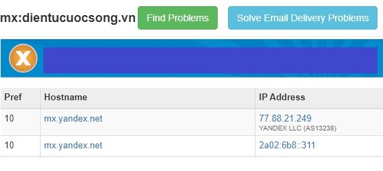 Cấu hình Record MX Yandex Mail