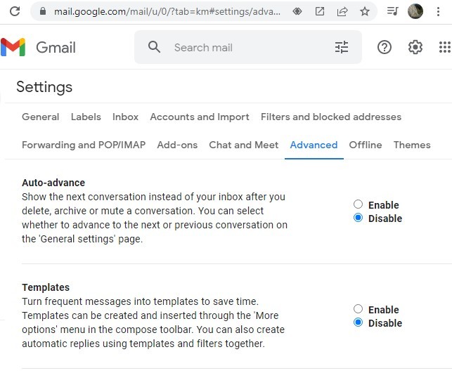 Enable thư mẫu trong Gmail