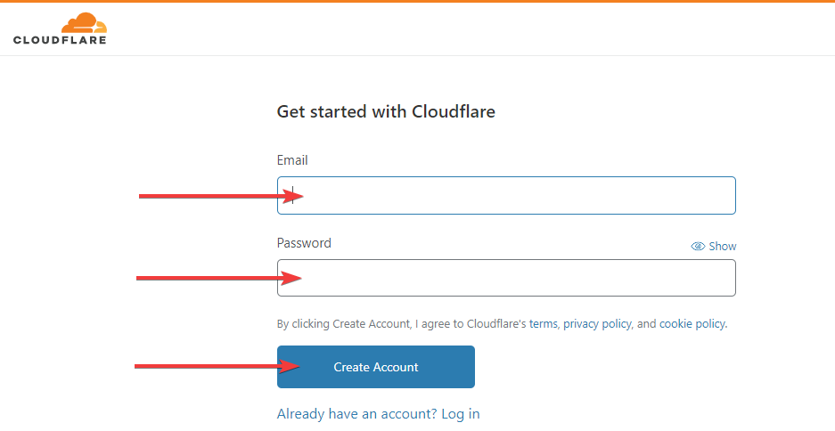 Tạo tài khoản CloudFlare để cấu hình